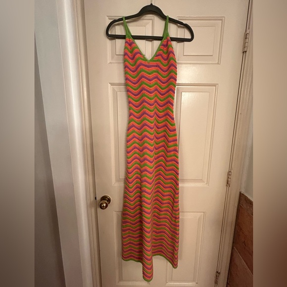 The Wolf Gang Beso Knit Crochet Maxi Dress In Tutti Frutti Large Free People - Picture 3 of 13